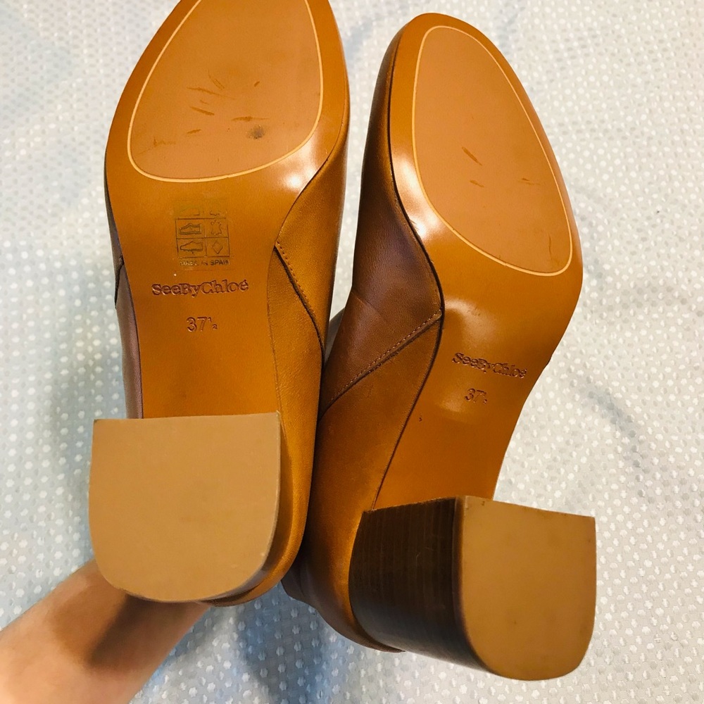 See by Chloe Louise Block-Heel Leather Ankle Boots size 7 - Picture 11 of 13